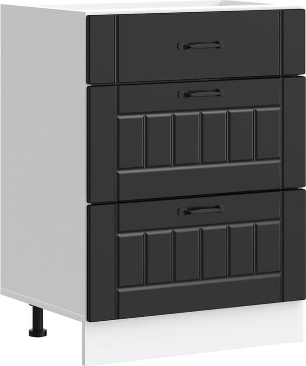 Produktbild VidaXL Küchen-Unterschrank Lucca Schwarz Holzwerkstoff Spülenunterschrank (60 x 46 x 81.5 cm)