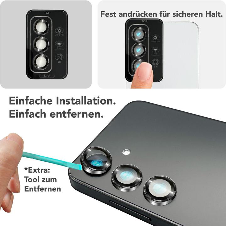 Produktbild Nalia Focus.Pro CLX - Kameraschutz Linsenglas Reflexionsfrei - Camera Lens Protector (1 Stück, Samsung Galaxy S25)
