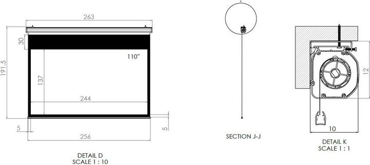 Immagine prodotto Bestvision Schermo con motore 16:9, bianco, 110" (110", 16:9)