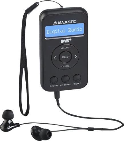 Actual product image Majestic New RT-196 DAB Personal Digital Radio Black (DAB+, FM, PLL)