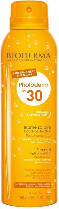 Actual product image Bioderma Photoderm Brume Solaire SPF30+ Spr 150 ml (Sun spray, SPF 30, 150 ml, 150 g)