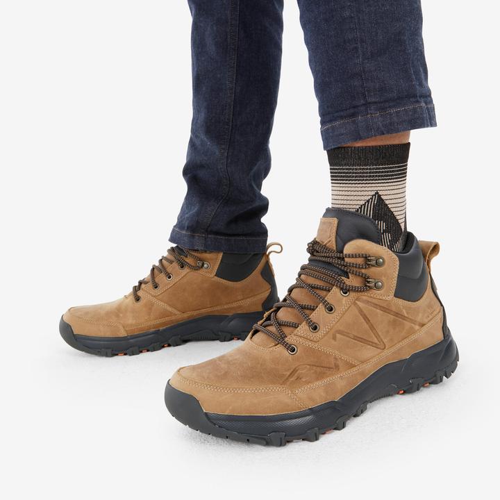 Produktbild Quechua Wanderschuhe Herren Leder wasserdicht - NH500 halbhoch beige (39)