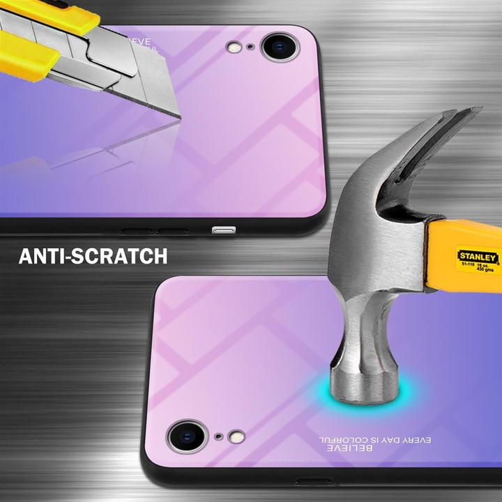 Produktbild Cadorabo TPU 2 Farben Glas Cover (Apple iPhone XR)