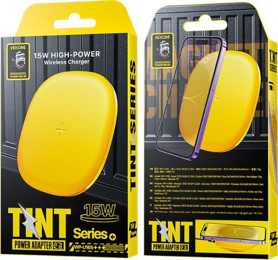 Actual product image Wekome WP-U165 Tint Series – kabelloses Qi-Induktionsladegerät 15 W (gelb) (15 W)