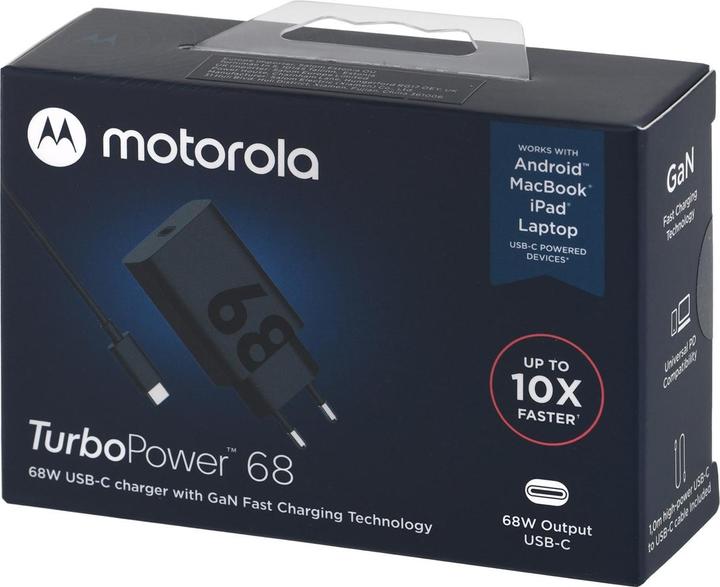 Image du produit Motorola TurboPower Chargeur mural USB-C + câble USB-C SJMC682 68W - noir (68 W)