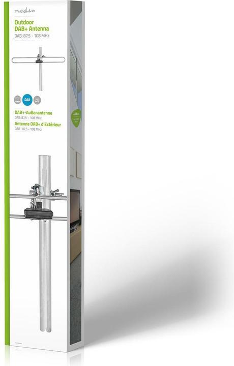 Produktbild Nedis DAB Antenne - Max. 4dB Verstärkung - DAB: 170-250 MHz - 50 km Reichweite - für Draussen ANORD (DAB/ DAB+)