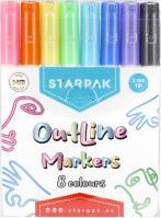 Starpak Metalc Outline Marker 8 Farben Outline (Mehrfarbig, 2 mm)
