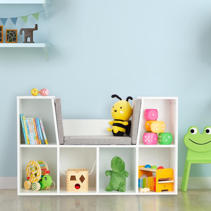 Actual product image Relaxdays Bücherregal mit Sitzkissen Plain en