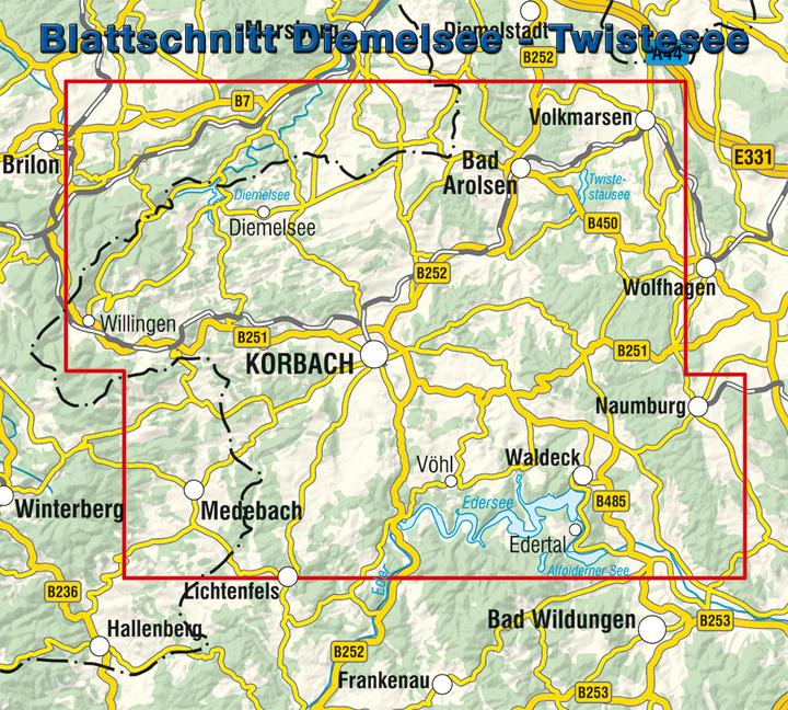 Produktbild Rad- und Wanderkarte Diemelsee, Twistesee, Edersee