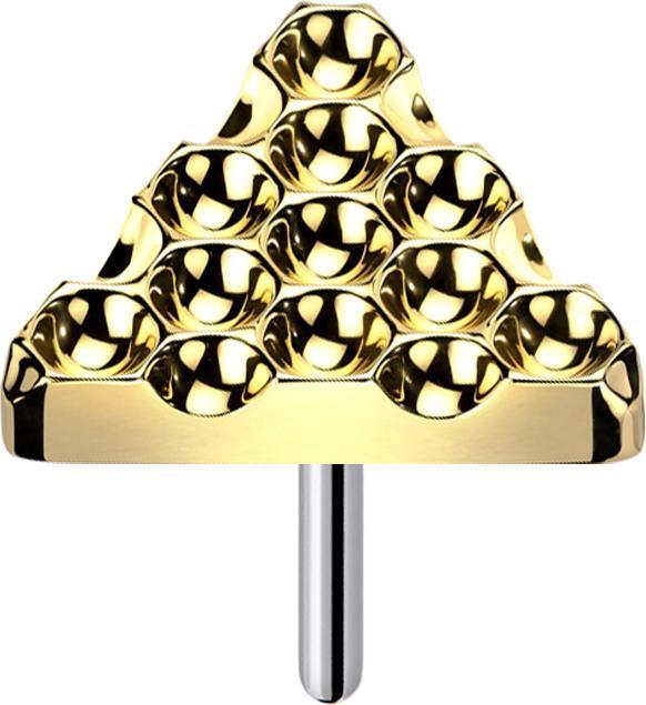 Produktbild Star Piercing Threadless gepunkteter Diamantschliff Dreieck vergoldet (ohne Messing, Titan G23)