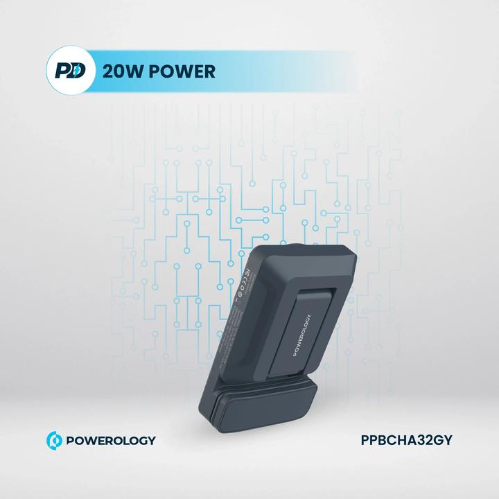 Produktbild Powerology Car Mount 5000mAh Power Bank With Magnetic Wireless Charger (5000 mAh, 20 W)