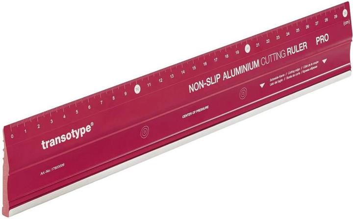 Transotype Righello da taglio in alluminio PRO antiscivolo 30 cm