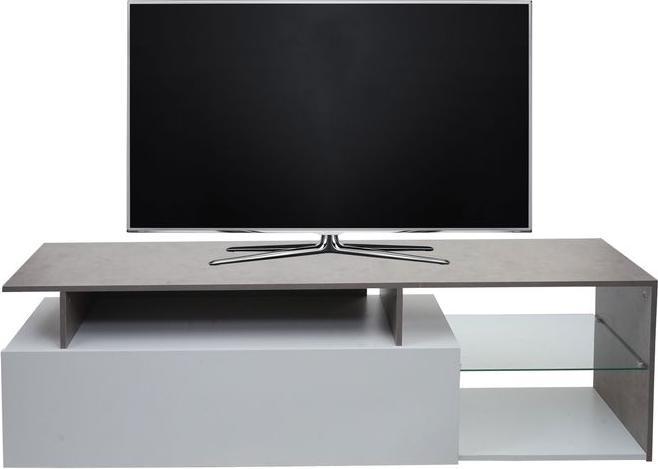 Produktbild Mendler TV-Rack HWC-L35, Holz 47x170x40cm Staufach, Beton-Optik weiss (47 x 170 x 40 cm)
