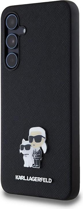 Actual product image Karl Lagerfeld KLHCSA55SAKCNPK A55 A556 hardcase czarny/black Saffiano Karl&Choupette Pin (Samsung Galaxy A55)