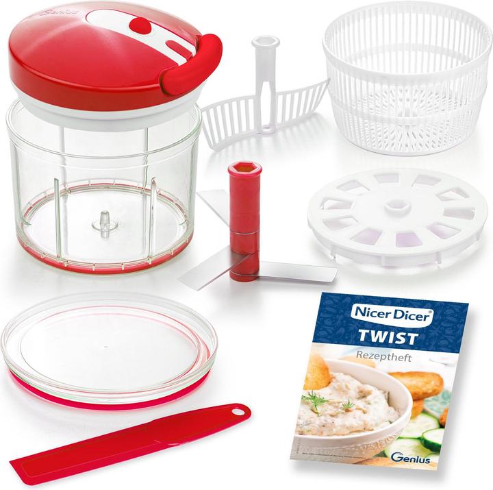 Produktbild Nicer Dicer Twist, Set 9-tlg., rot