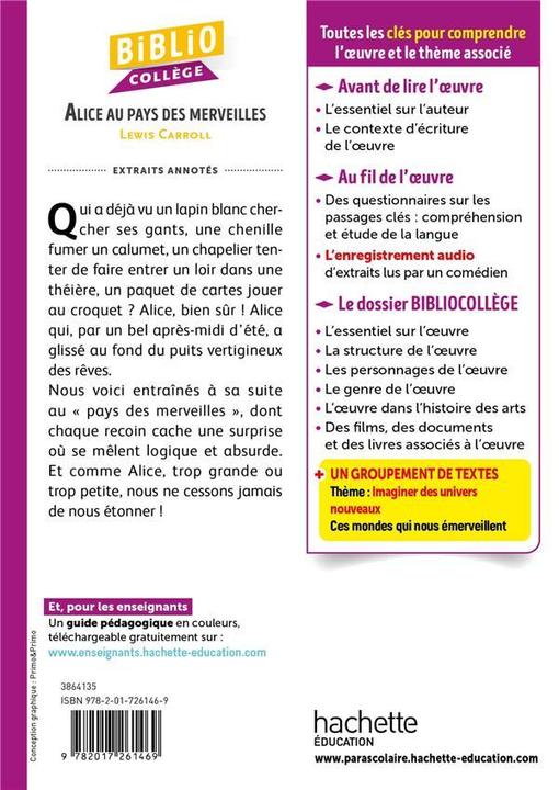 Produktbild Alice au pays des merveilles : extraits (Französisch, Carroll Lewis, 2024)