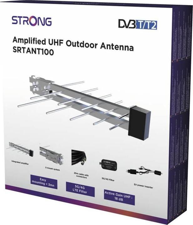 Actual product image Strong SRT ANT 100 (Flat antenna, 18 dB, DVB-T / -T2)