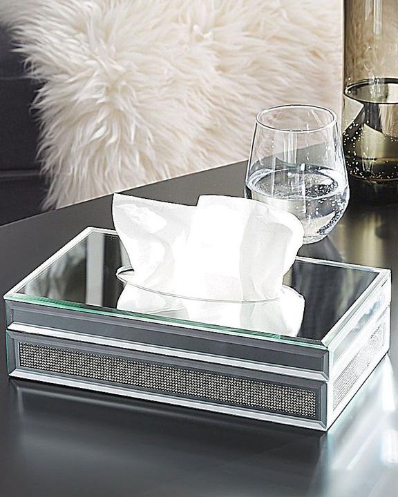 Immagine prodotto Beliani Portafazzoletti a specchio argento ottico 25 x 15 cm CHARLY