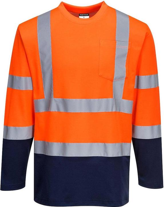 Immagine prodotto Portwest T-shirt a maniche lunghe in cotone a contrasto ad alta visibilità (M)