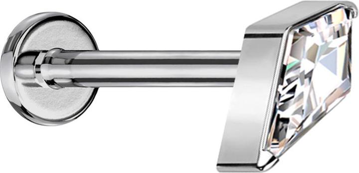 Produktbild Star Piercing Micro Labret Innengewinde silber Diamant silber mit Kristallen silber (ohne Messing, Titan G23)