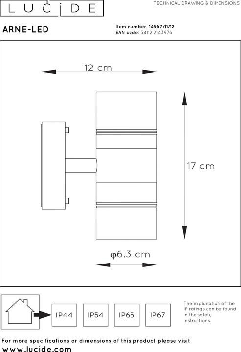 Produktbild Lucide Arne (350 lm, GU10, IP44)
