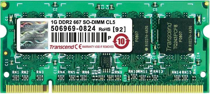 Produktbild Transcend JetRAM DDR2 (1 x 1GB, 667 MHz, DDR2-RAM, SO-DIMM)