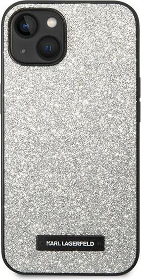 Image du produit Karl Lagerfeld KLHCP14SG2ELS iPhone 14 6,1" hardcase srebrny/silver Glitter Plaque Logo (Apple iPhone 15, Apple iPhone 14, Apple iPhone 13)