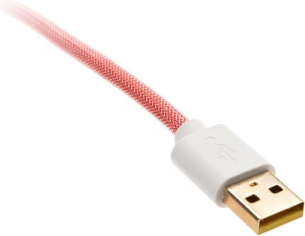 Actual product image Ducky Premicord Apple Red Spiral Cable, USB Type C to Type A - 1.8m (1.80 m, USB 2.0)
