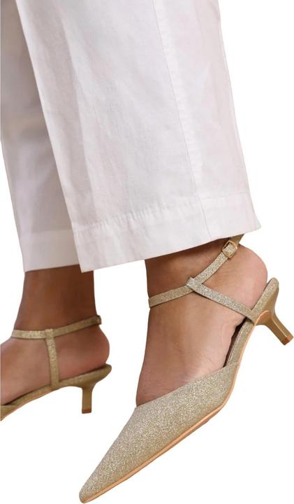 Actual product image Where's That From Womens/Ladies Malta Glitter Faux Leather Ankle Strap Kitten Heel Sandals (36)
