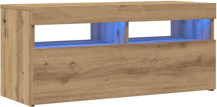 Actual product image VidaXL TV Schrank Lowboard Fernsehschrank Fernsehtisch mit LED Artisan-Eiche (90 x 35 x 40 cm)