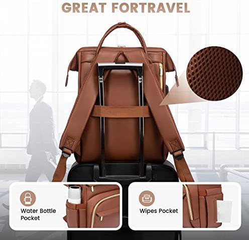 Produktbild Only-Bags.Store Rucksack, wasserdichter Laptop-Rucksack 15,6 Zoll grau, grosse PU-Schulrucksack Tasche mit
