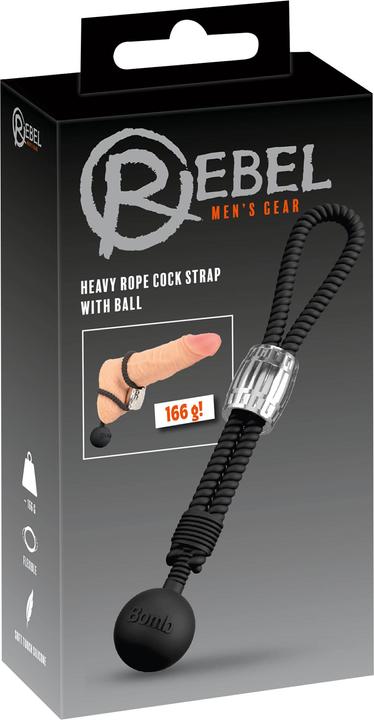 Rebel Heavy Rope Cock Strap with Ball (5.50 cm)