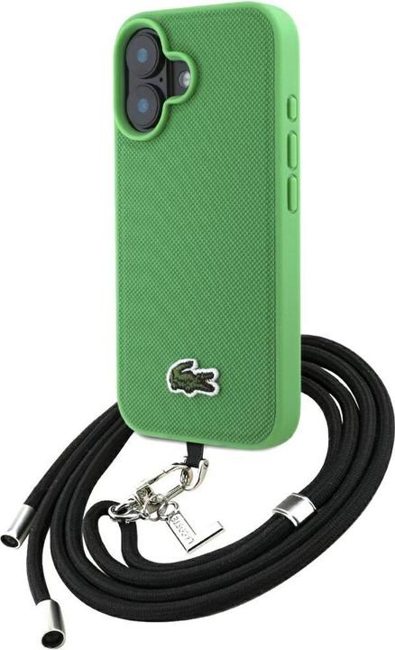Actual product image Lacoste Etui Iconic Petit Pique Crossbody Cord MagSafe do iPhone 16 zielony