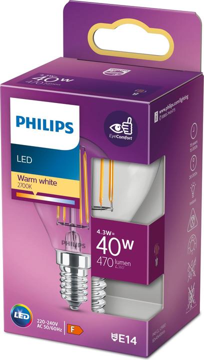 Productafbeelding Philips Lamp (E14, 4.30 W, 470 lm, 1 x, F)