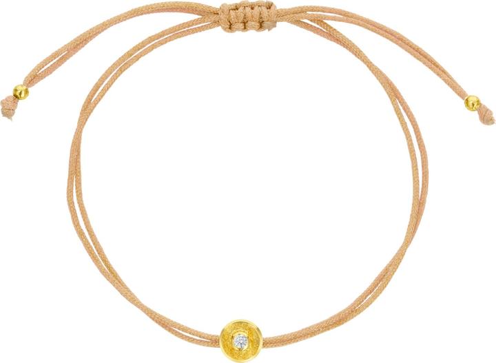 Produktbild Steinkult Armband mit Diamant in silbervergoldeter Fassung "My special diamond" (0.60 cm, Nylonfaden, 925 Sterling Silber, mit 18 Kt. Gold veredelt und 0.03 ct. Diamant)
