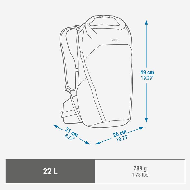 Actual product image Quechua Rolltop hiking rucksack - MH500 Light 22 L (22 l)