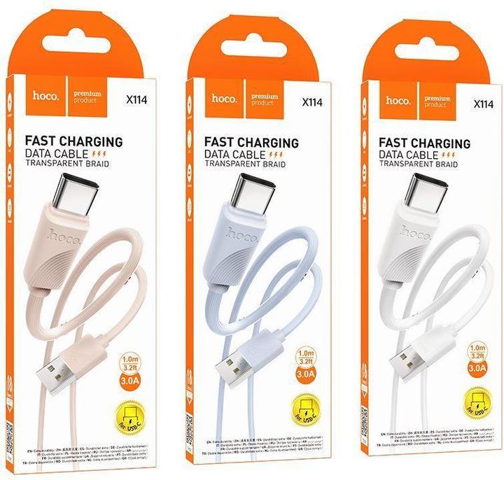Actual product image Hoco Cable cable USB A to Lightning 2,4 A X114 1 m blue (1 m, USB 3.2 Gen 1)