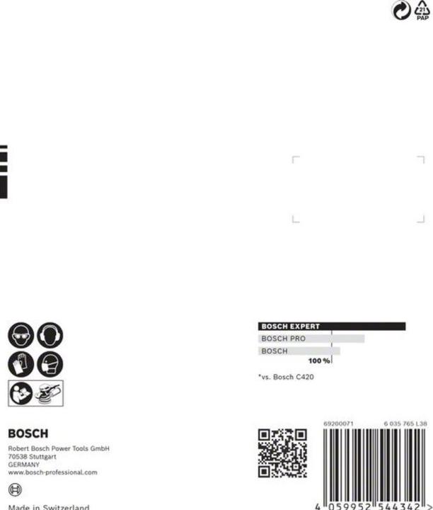 Image du produit Bosch Professional Zubehör EXPERT C470 Papier abrasif multi-trous pour ponceuse excentrique, 125 mm, G 120, 5 pcs. (120)