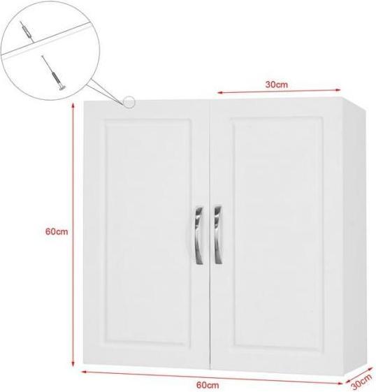 Immagine prodotto SoBuy Armadio a muro per il bagno (60 x 60 x 30 cm)