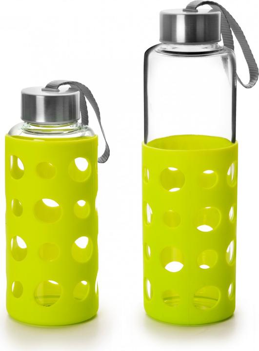 Immagine prodotto Ibili Trinkflasche Lake grün Hidratation glass 0,4 Liter Tragbare Glasflasche für Getränke, auslaufsicher (0.40 l)