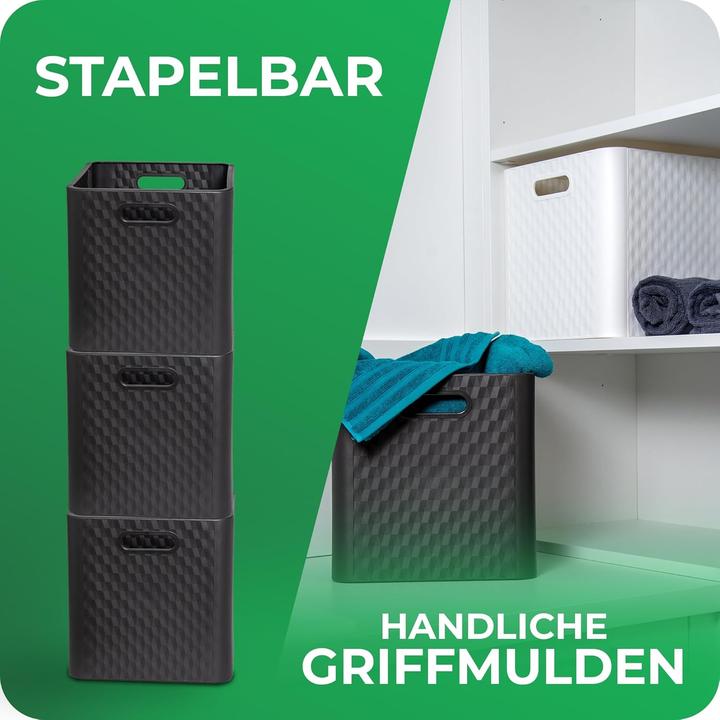 Produktbild Novaliv 12x Box 30x30x30 cm Kunststoff Boxen für Kallax Regal Körbe 30x30 Aufbewahrungsbox als Schra (30 x 30 x 30 cm, 25 l)