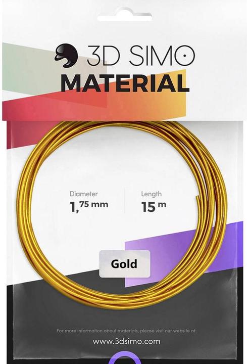 Actual product image 3D Simo 3DSimo Filament GOLD (G3D3008) (1.75 mm, 40 g, Gold)