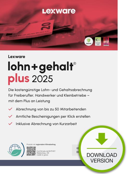 Actual product image Lexware lohn+gehalt plus 2025 - Plan (1 User, unlimited)