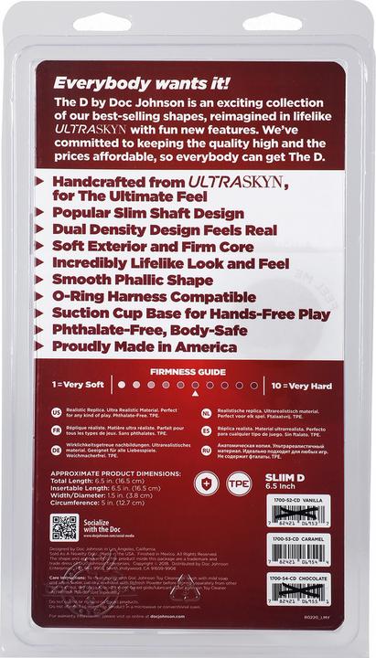 Actual product image Doc Johnson Slim D - 6 Inch Ultraskyn