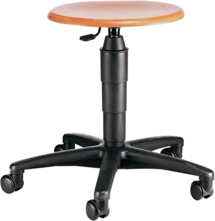 Produktbild Topstar Drehhocker mit Rollen Buche natur Sitzhöhenverstellung 420-550 mm