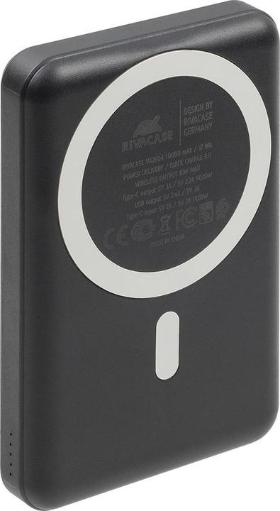 Immagine prodotto Rivacase VA2604 Powerbank wireless Magsafe Qi 15W, batteria esterna con caricatore rapido QC/PD 20W 10000 mAh (10000 mAh, 20 W, 18.50 Wh)