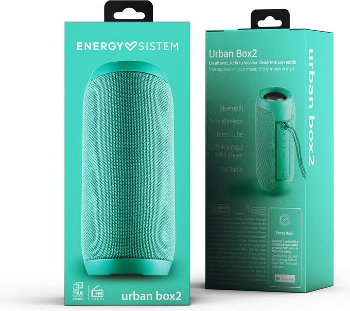 Produktbild Energy Sistem Urban Box 2 Tragbarer Stereo-Lautsprecher Türkis 10 W (12 h, Akkubetrieb)