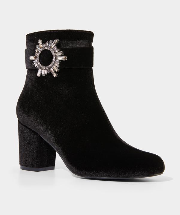 Produktbild Joe Browns Velvet Diamanté Buckle Chunky Ankle Boots (38)