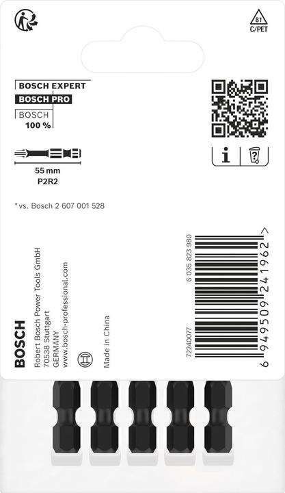 Produktbild Bosch Professional Zubehör PRO P2R2 Impact Bit, 55 mm, 5-tlg. (PR2)