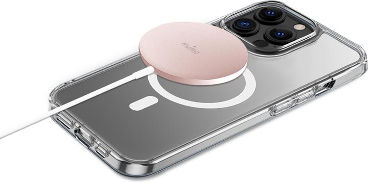 Image du produit Puro Câble de recharge magnétique USB-C Magsafe - Ładowarka bezprzewodowa indukcyjna 15W (różowy) (15 W)